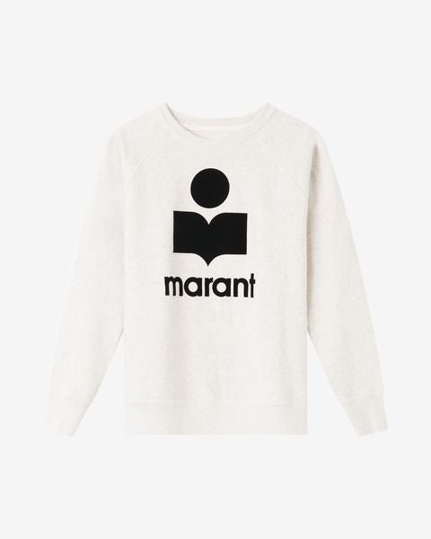 Milly Ecru Cotton Crew-Neck Sweatshirt with Marant Logo - Women's Chic Top
