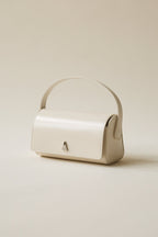 Chic Ivory Nappa Leather La Pochette Mini Handbag Versatile Crossbody Bag