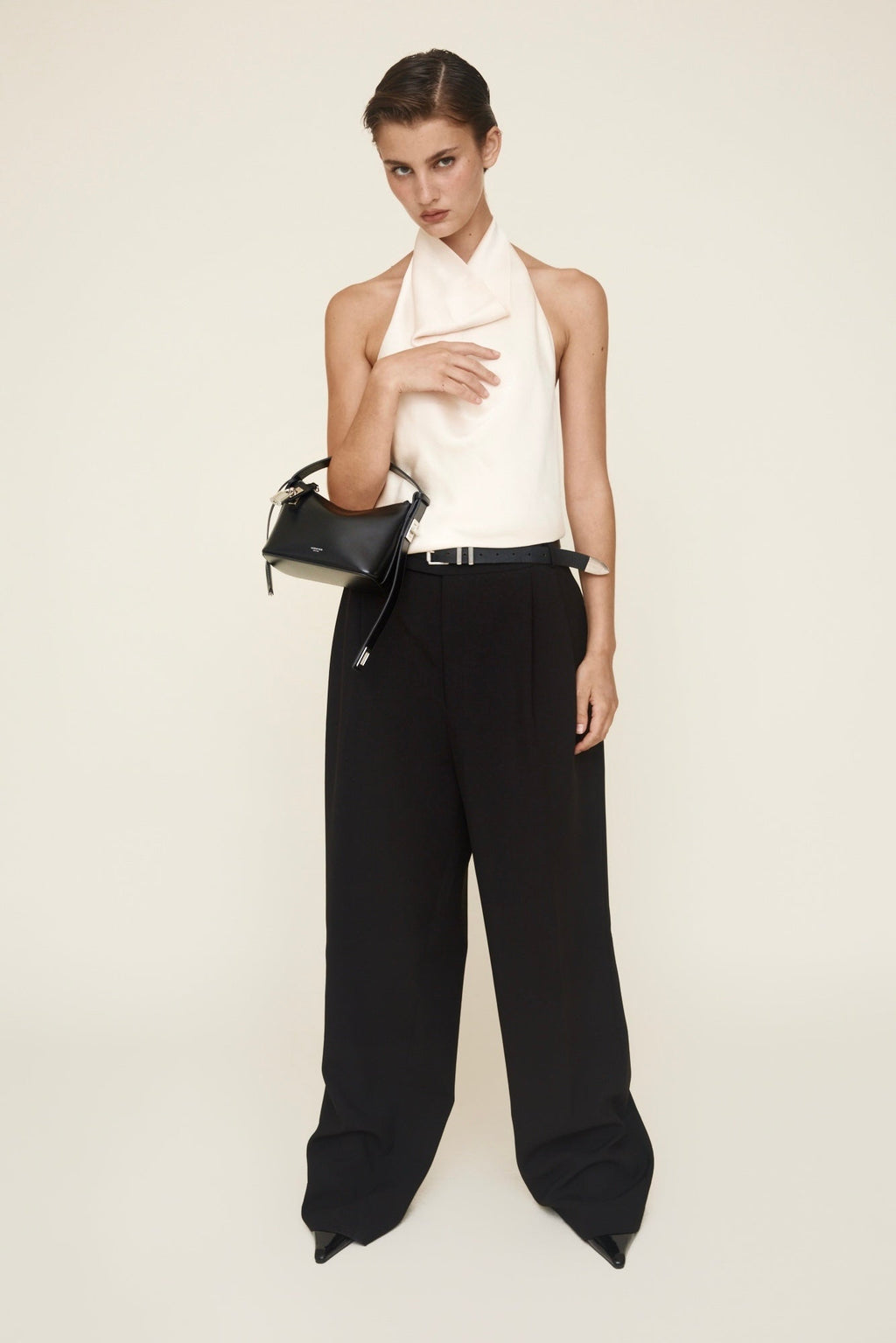 Chic Mini Silver Black Hobo Bag - Versatile Calf Leather Shoulder Purse