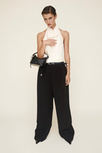 Chic Mini Silver Black Hobo Bag - Versatile Calf Leather Shoulder Purse