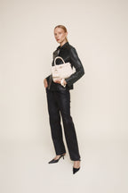 Chic Ivory Togo Leather Book Tote Bag 25: Versatile Crossbody Handbag