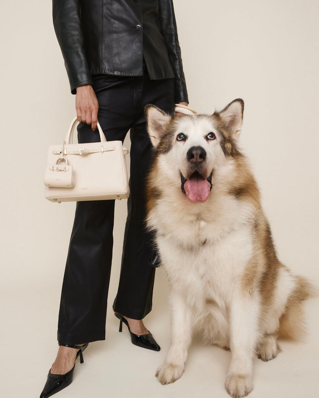 Chic Ivory Togo Leather Book Tote Bag 25: Versatile Crossbody Handbag