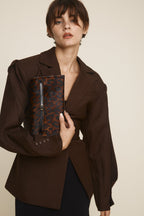 Chic Leopard Print Calf Hair Shoulder Bag with Metallic Buckle for Women