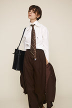 Chic Black Waxy Leather Belted Tote Bag, Versatile Shoulder Carry