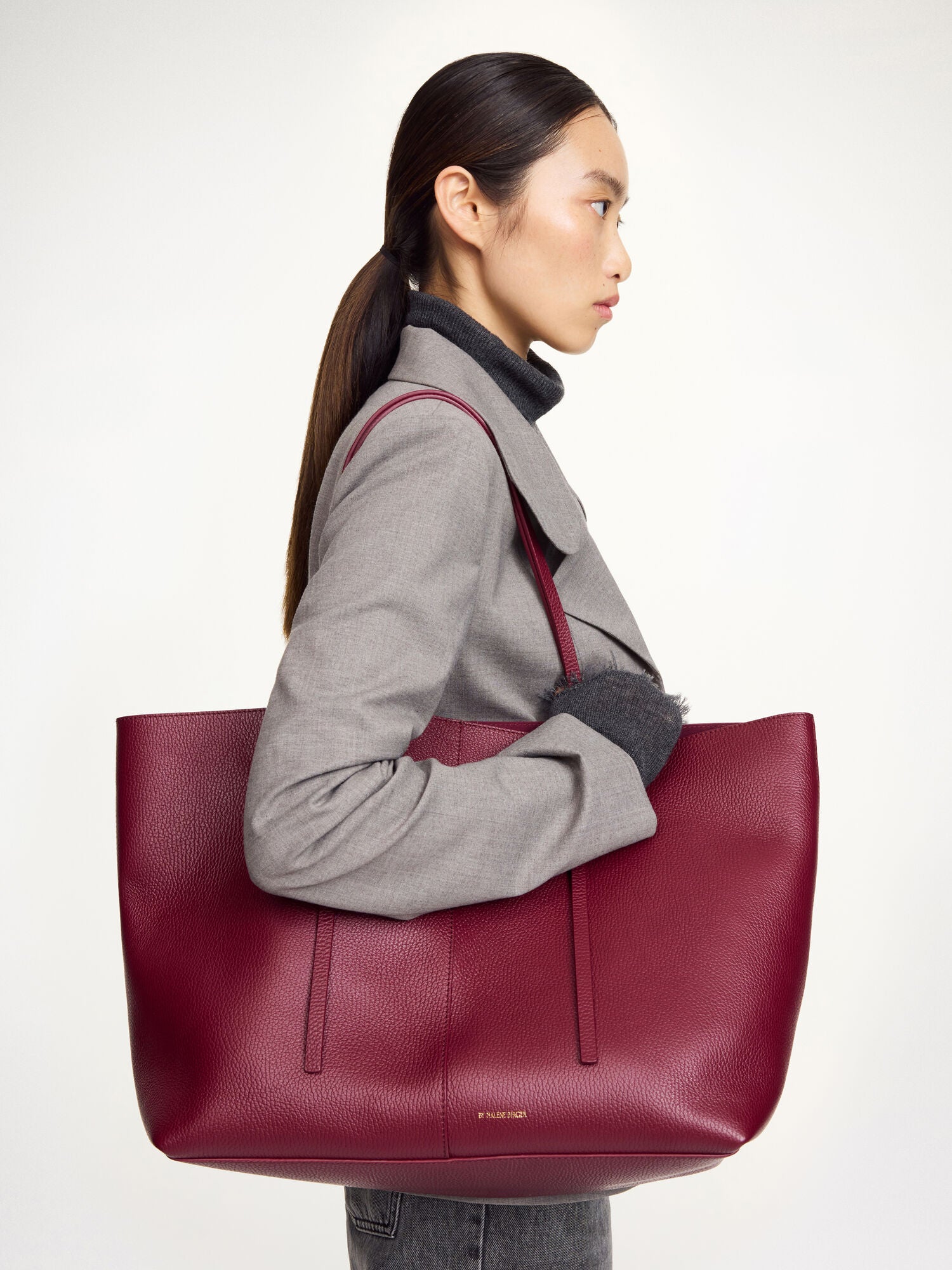 By Malene Birger Abilla Oversized Leather Tote Bag - Spacious Everyday Carryall