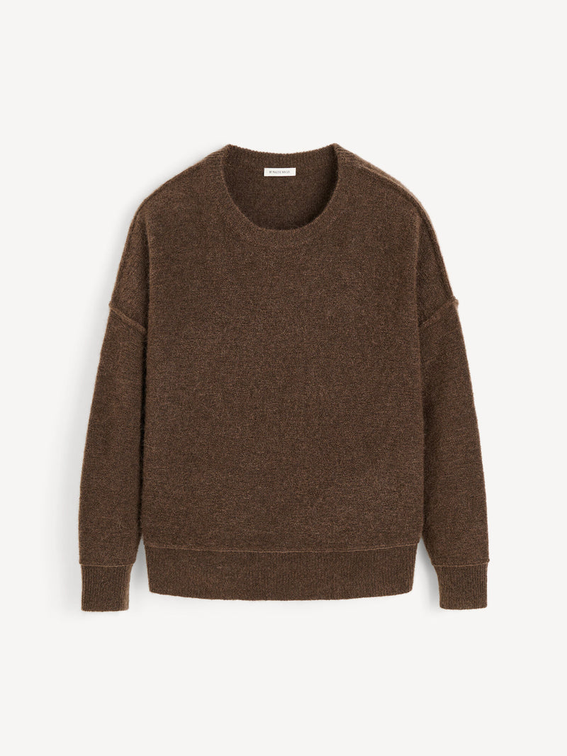 Luxurious Biagiorms Wool Mohair Blend Oversized Sweater with Ribbed Trims