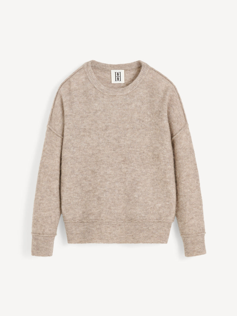 Luxurious Wool Mohair Blend Oversized Sweater with Chic Ribbed Trims