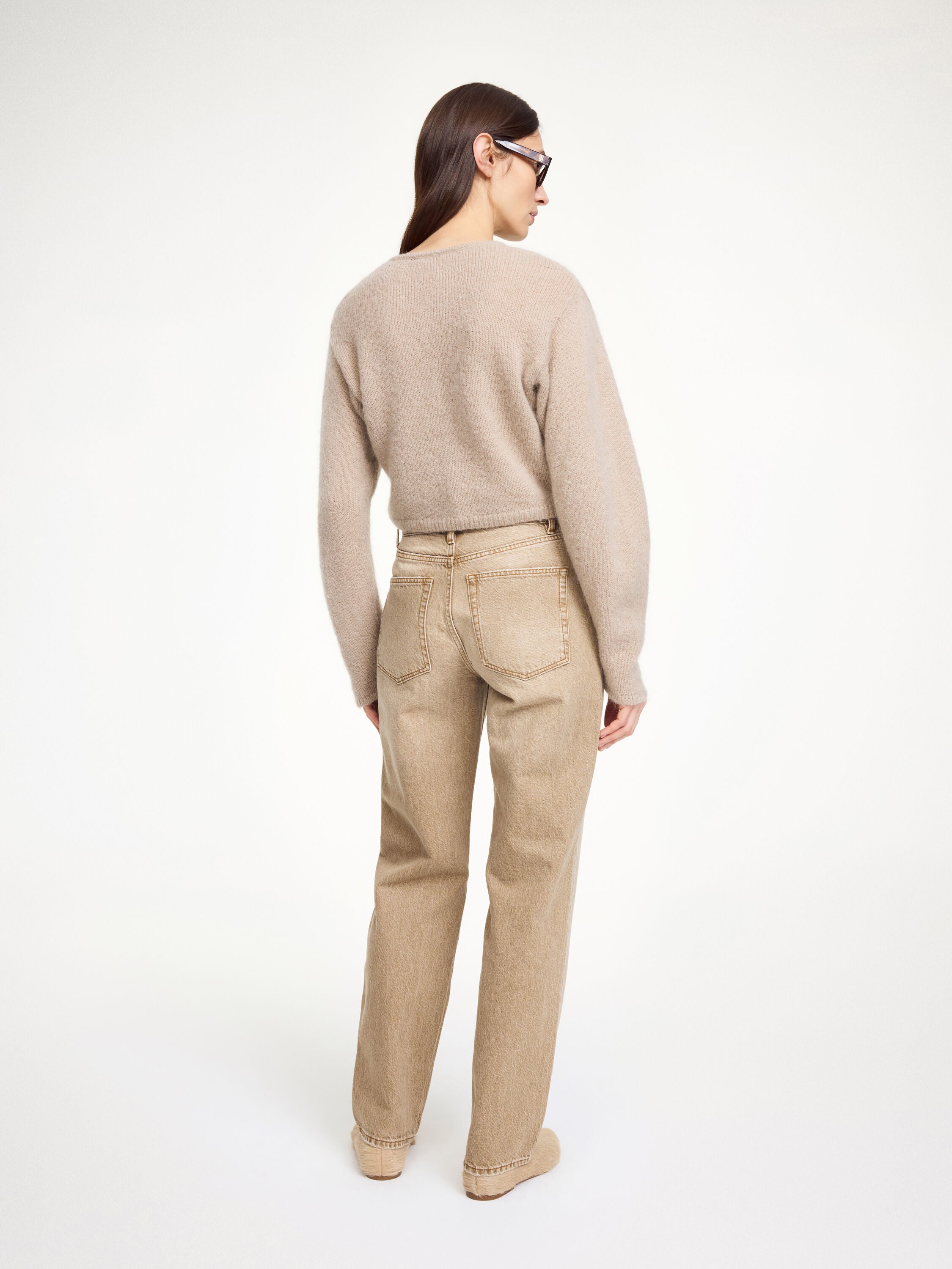 Chic Zharea Wool-Blend Cropped Cardigan: Soft Mohair, RWS Certified Warmth
