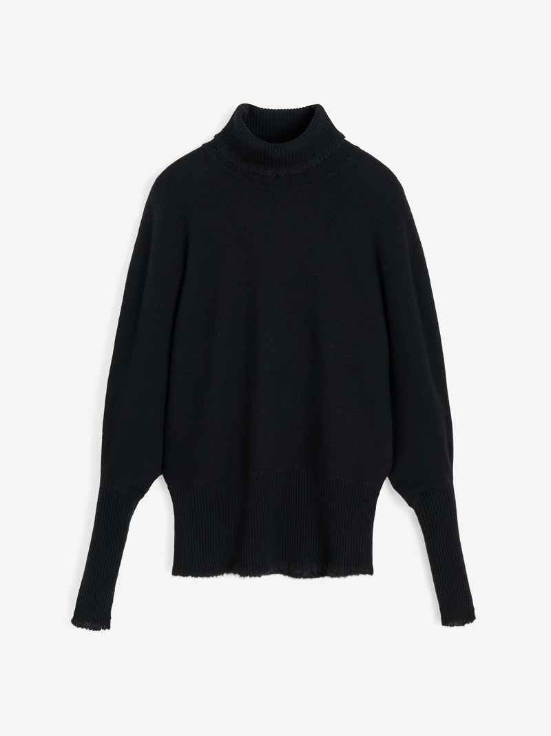 Luxurious Magosa Wool Yak Blend Turtleneck Sweater with Ribbed Hems for Women