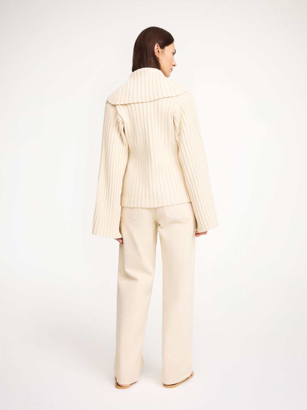 By Malene Birger Toka Snug Classical Organic Cotton Wool Blend Ribbed Cardigan