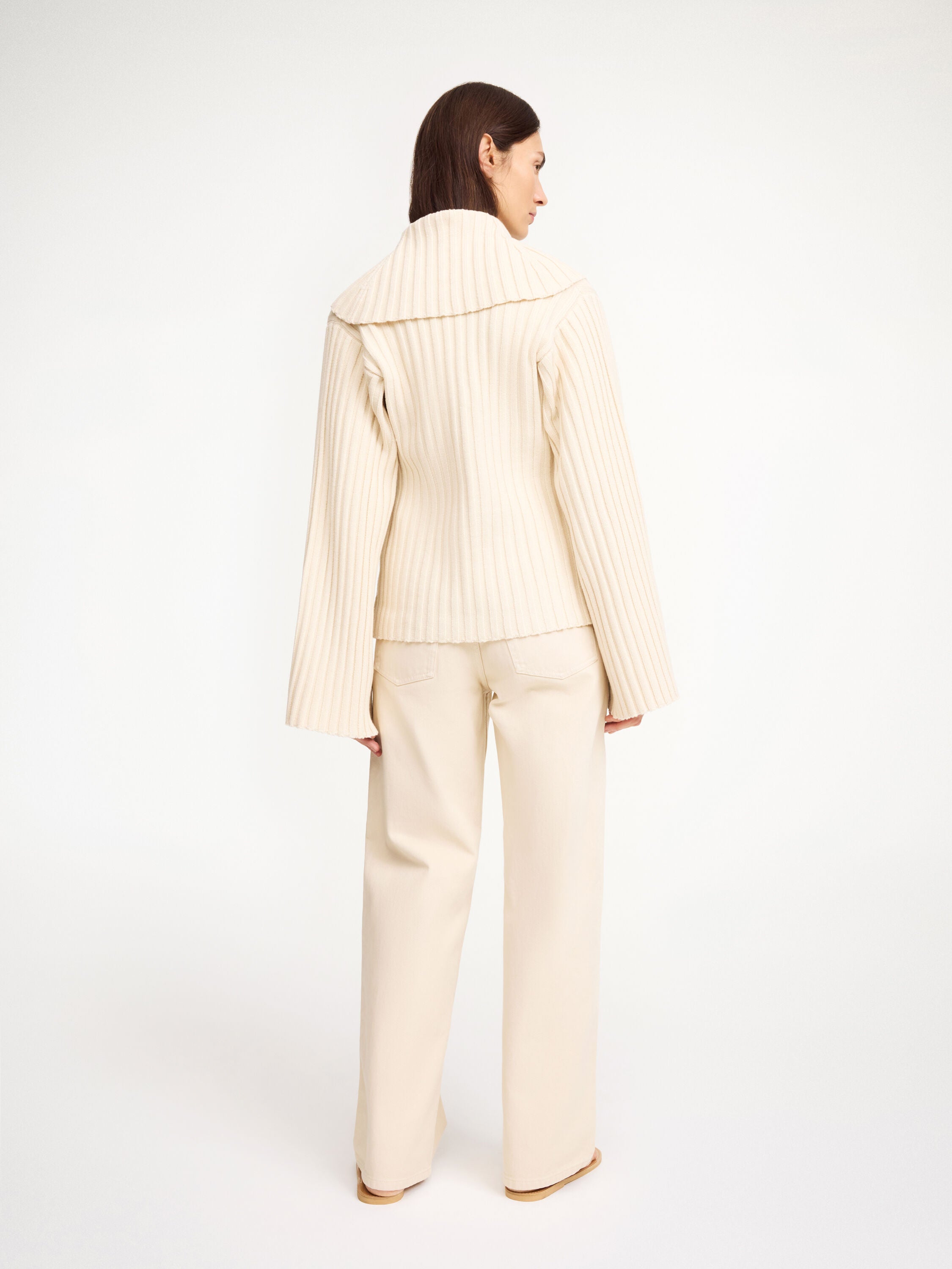 By Malene Birger Toka Snug Classical Organic Cotton Wool Blend Ribbed Cardigan