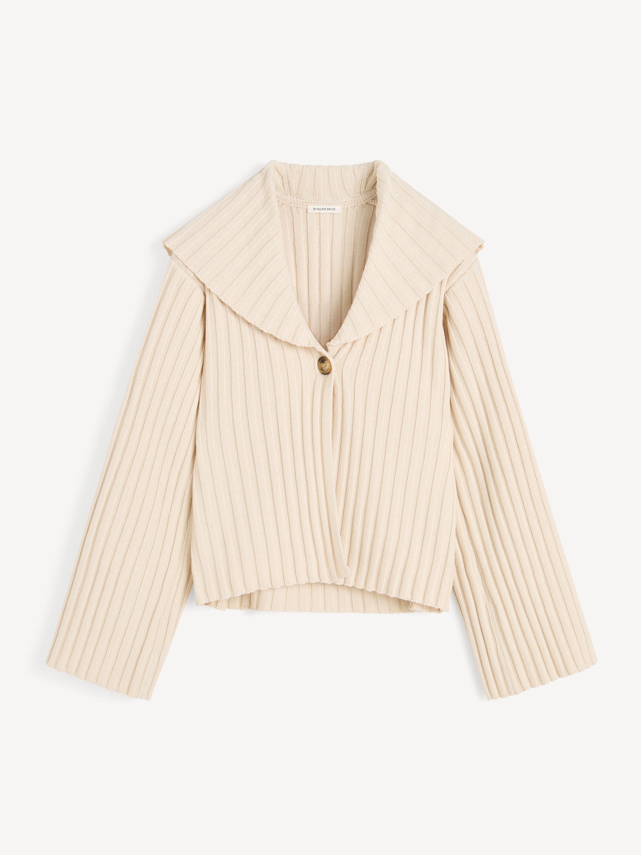 By Malene Birger Toka Snug Classical Organic Cotton Wool Blend Ribbed Cardigan