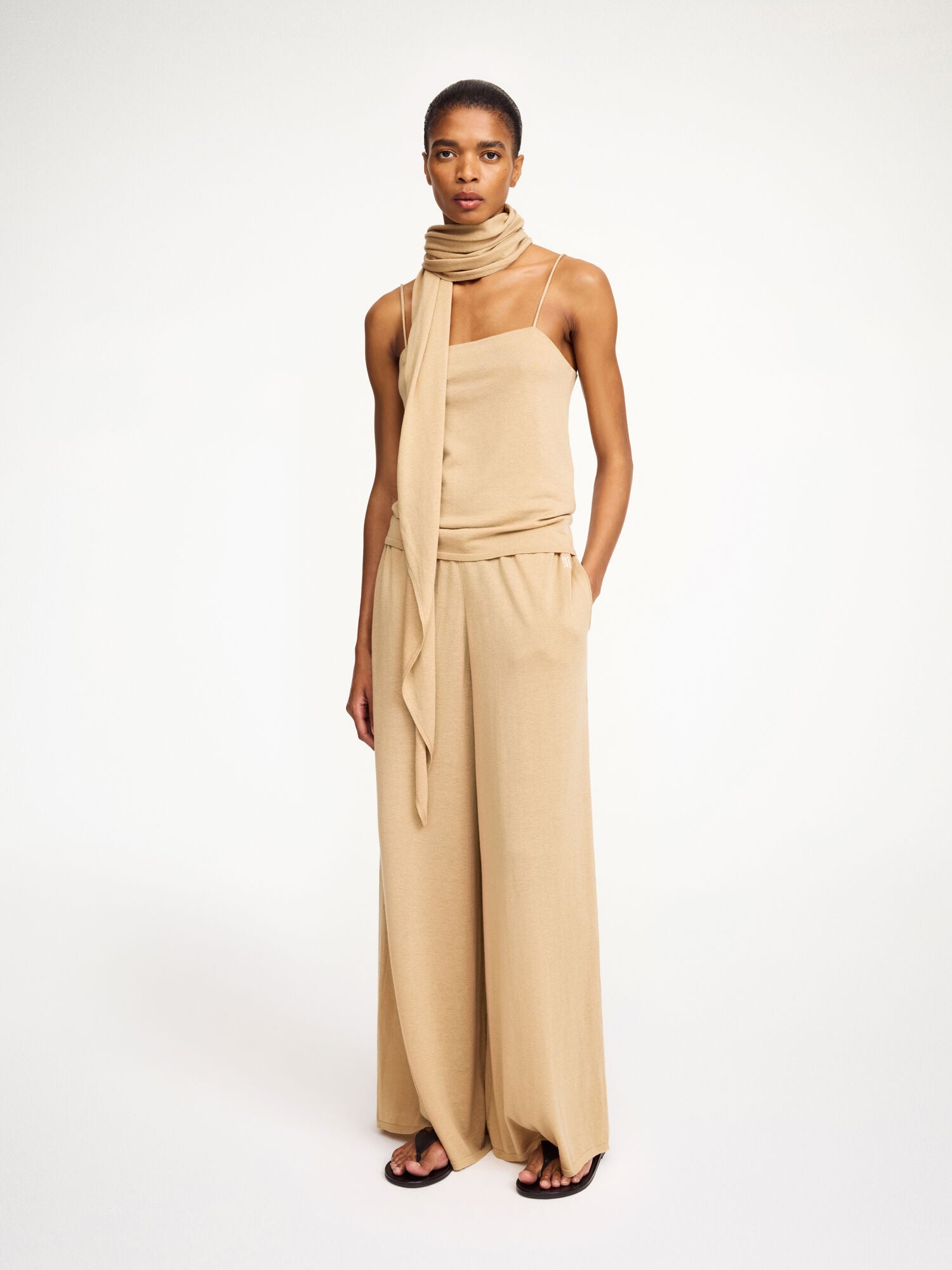 By Malene Birger Piscata Luxurious Silk Wool Blend Wide-Leg Trousers