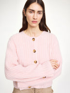 By Malene Birger Cierrou Ribbed Wool-Mohair Blend Cropped Cardigan with Pockets