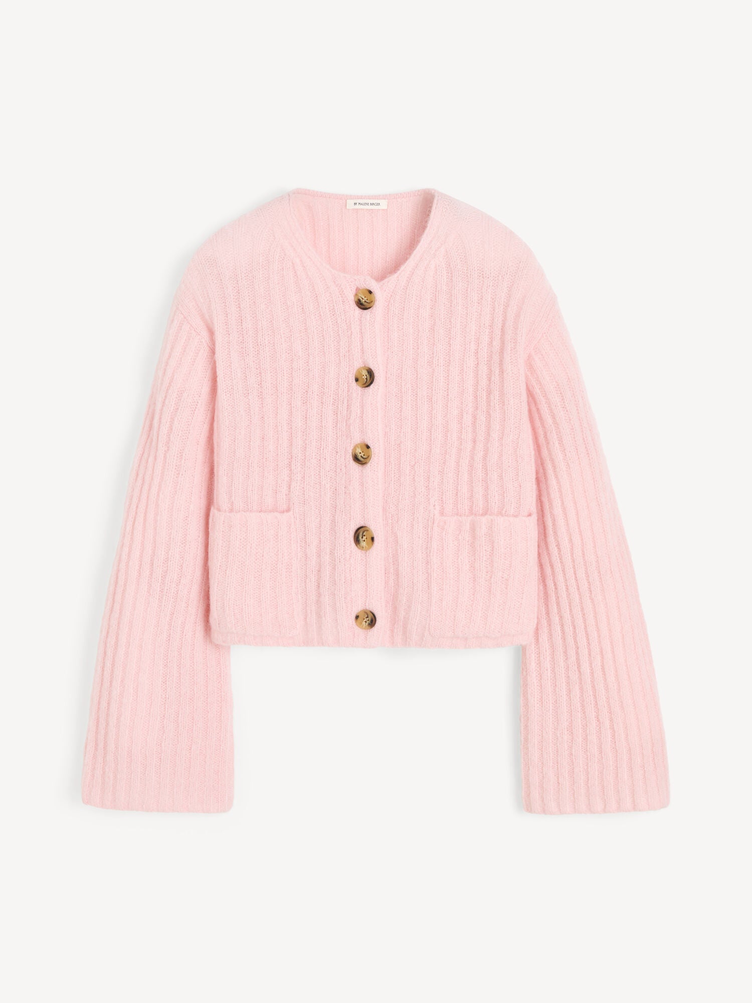 By Malene Birger Cierrou Ribbed Wool-Mohair Blend Cropped Cardigan with Pockets