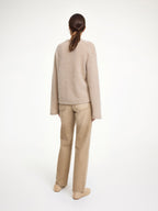 By Malene Birger Cierra Braided Hem Loose Fit Wool Mohair Knit Sweater