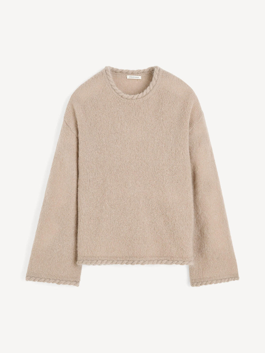 By Malene Birger Cierra Braided Hem Loose Fit Wool Mohair Knit Sweater
