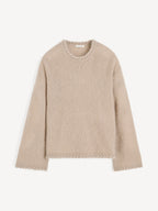 By Malene Birger Cierra Braided Hem Loose Fit Wool Mohair Knit Sweater