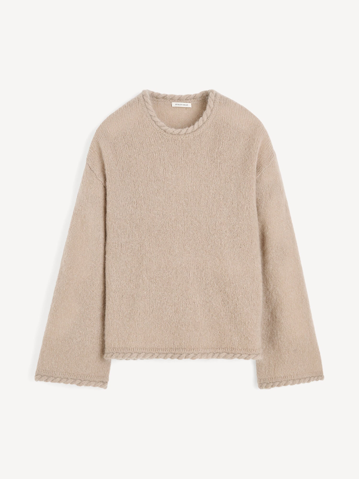 By Malene Birger Cierra Braided Hem Loose Fit Wool Mohair Knit Sweater