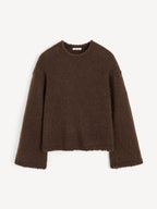 By Malene Birger Cierra Braided Hem Loose Fit Wool Mohair Knit Sweater