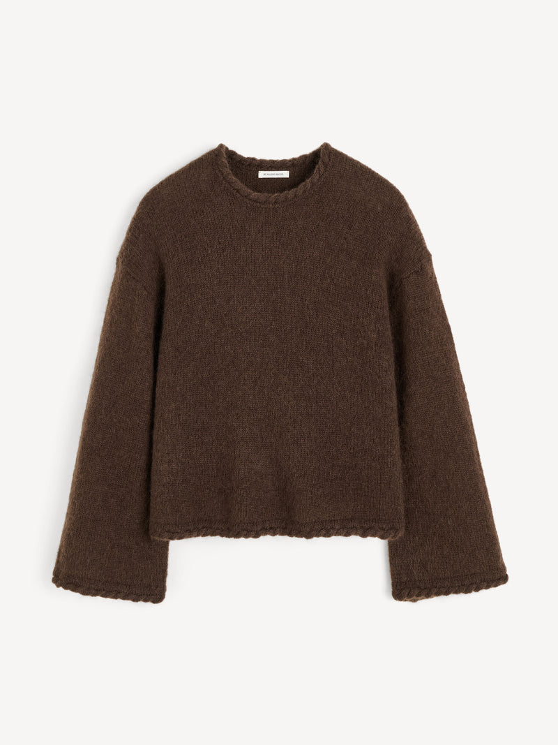 Women's Luxurious Cierra Braided Knit Sweater: Cozy Wool Mohair Blend, Relaxed Fit