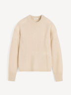 Brie Sweater: Luxurious Wool Mohair Blend, Loose Fit, Ribbed Hems, Cozy Knit