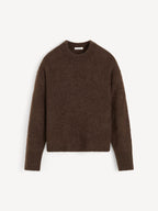Brie Sweater: Luxurious Wool Mohair Blend, Loose Fit, Ribbed Hems, Cozy Knit