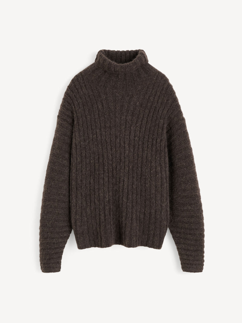 Luxurious Mohair Alpaca Blend Oversized Turtleneck Sweater with Dolman Sleeves