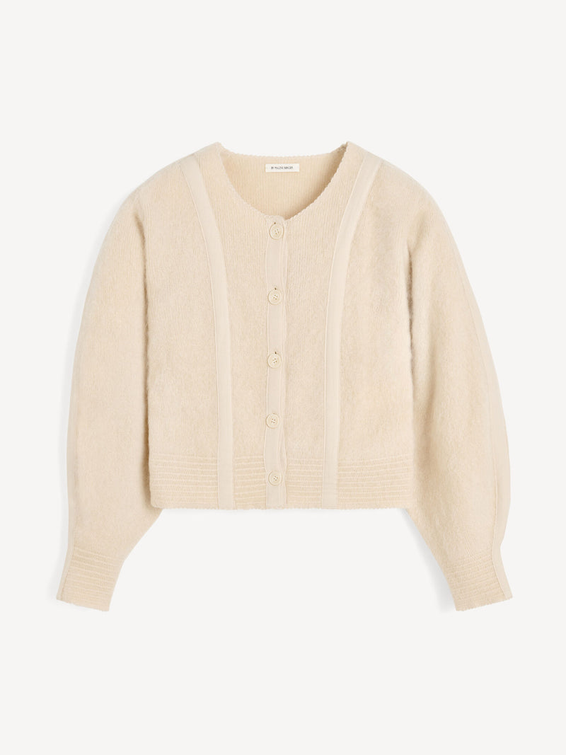 By Malene Birger Pernille Soft Mohair Blend Striped Button-Front Knit Cardigan