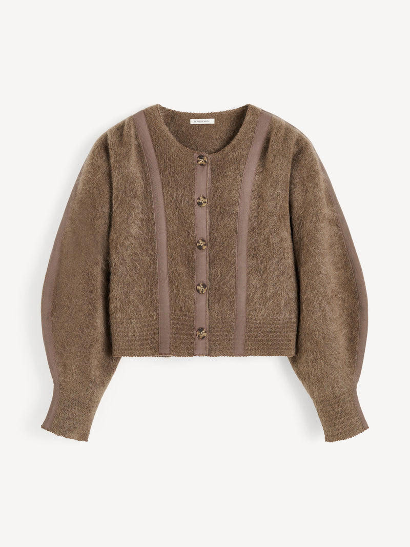 Luxurious By Malene Birger Pernille Mohair Blend Striped Cardigan with Bell Sleeves