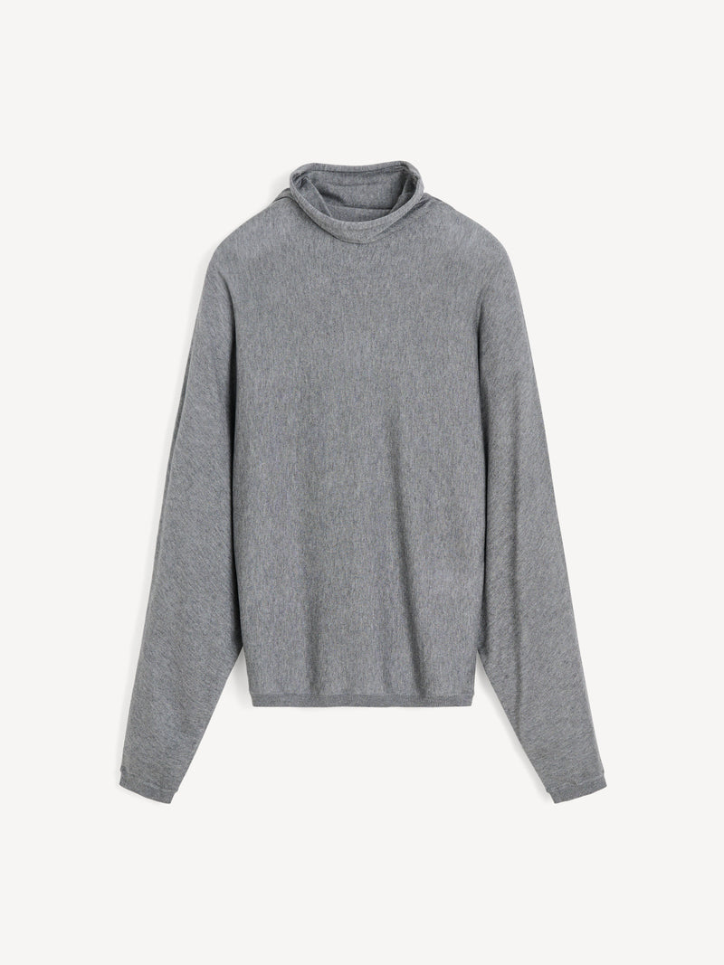 Luxurious Wool-Silk Blend Maggali Turtleneck Sweater with Elegant Dolman Sleeves