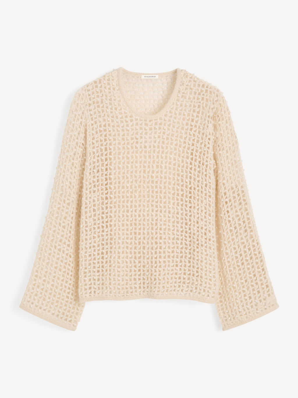 By Malene Birger Amil Pearl Embellished Cut-Out Knit Wool Mohair Sweater