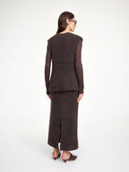 By Malene Birger Revna Mohair Alpaca Blend Deep V-Neck Knit Sweater Vest