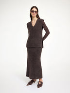 By Malene Birger Revna Mohair Alpaca Blend Deep V-Neck Knit Sweater Vest