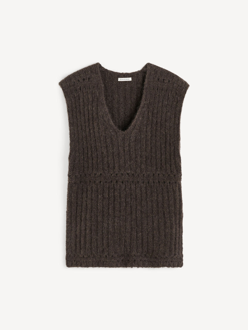 By Malene Birger Revna Mohair Alpaca Blend Deep V-Neck Knit Sweater Vest