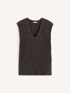 By Malene Birger Revna Mohair Alpaca Blend Deep V-Neck Knit Sweater Vest