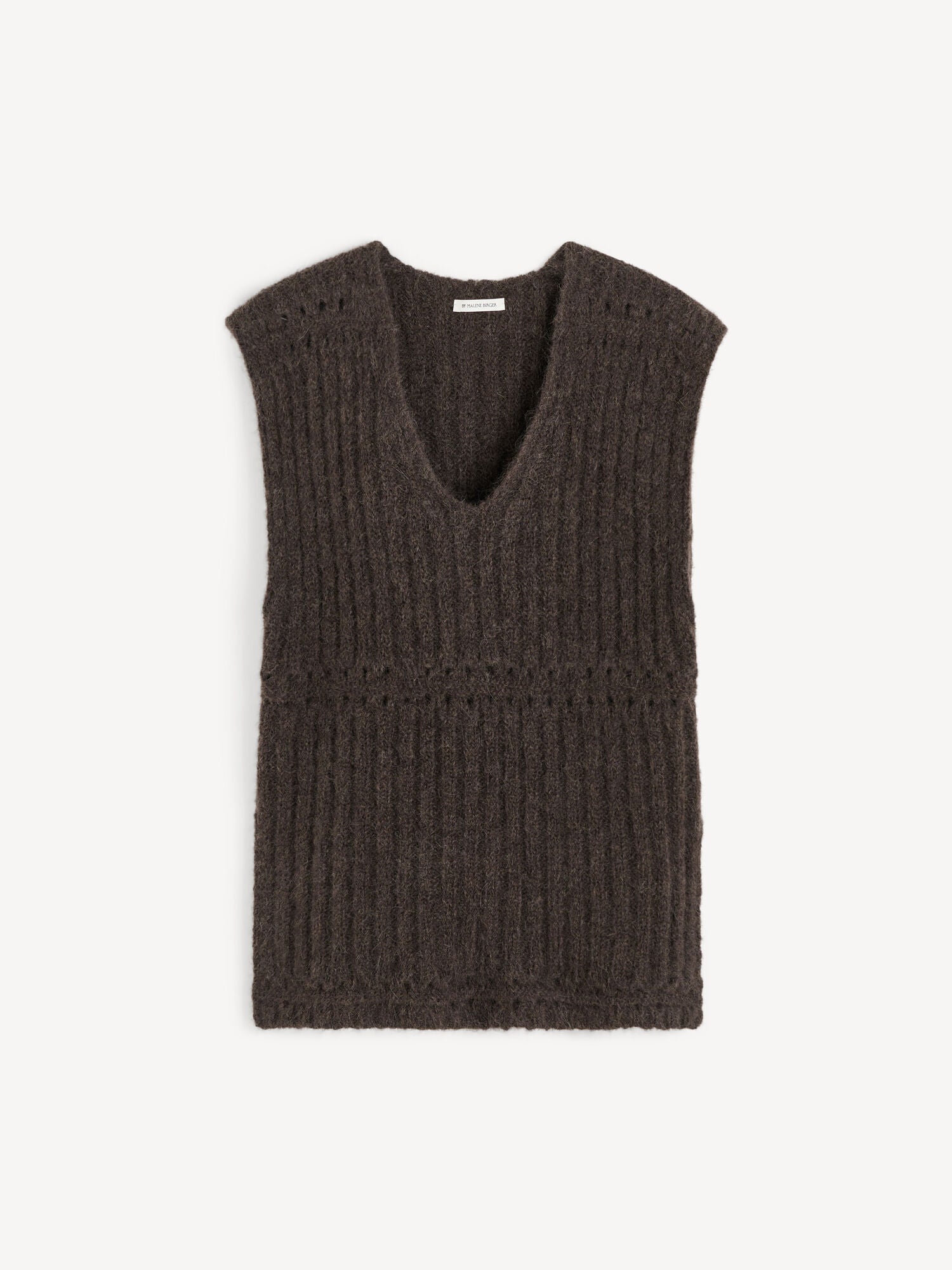By Malene Birger Revna Mohair Alpaca Blend Deep V-Neck Knit Sweater Vest
