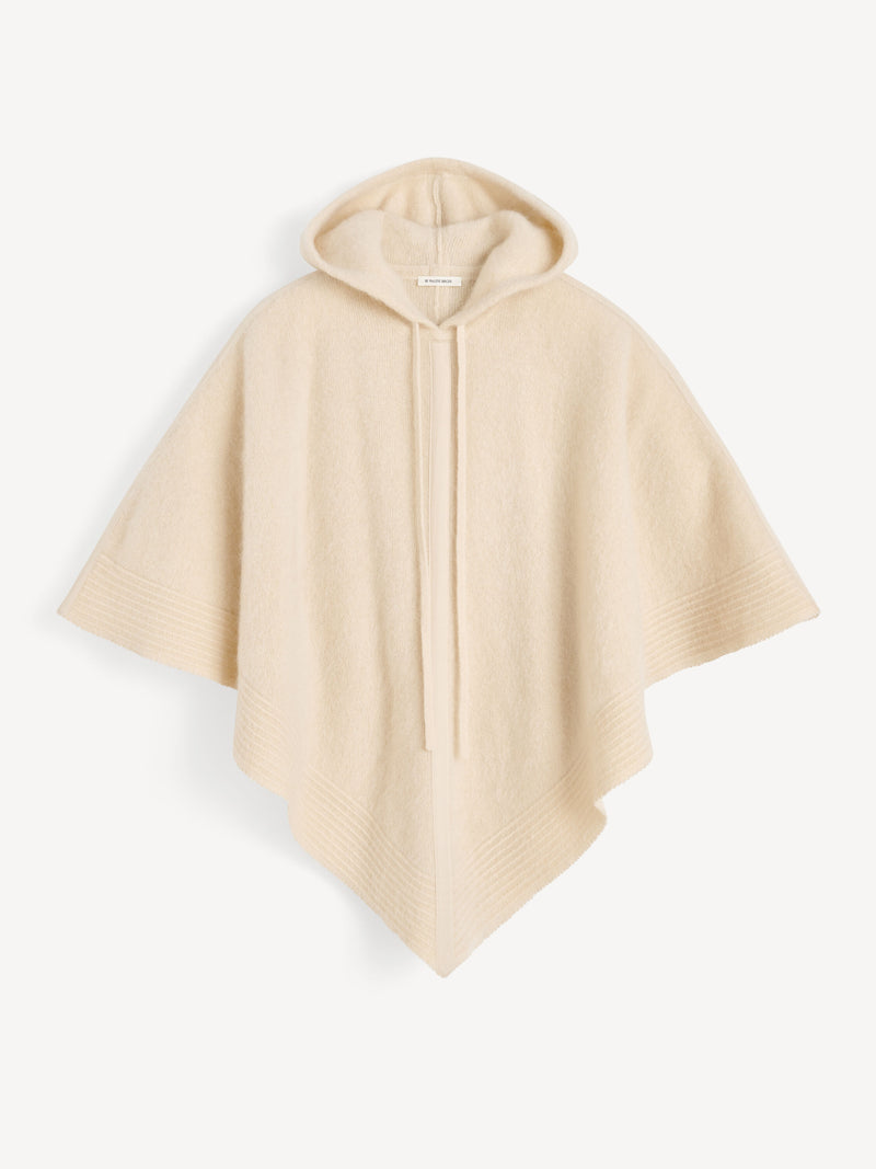 Viggo Hooded Mohair Wool Blend Triangle Cape for Effortless Style
