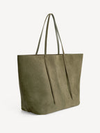 Abilla Luxe Suede Everyday Tote Bag with Slender Handles & Inner Pocket