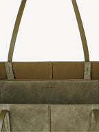 Abilla Luxe Suede Everyday Tote Bag with Slender Handles & Inner Pocket