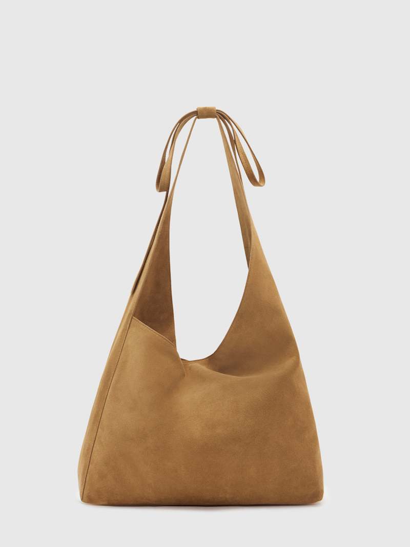 Chic Reformation Vittoria Medium Suede Tote Bag with Magnetic Closure