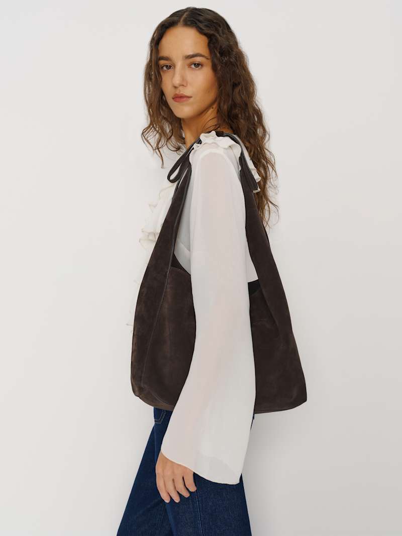 Medium Vittoria Slouchy Suede Leather Tote Bag for Everyday Essentials