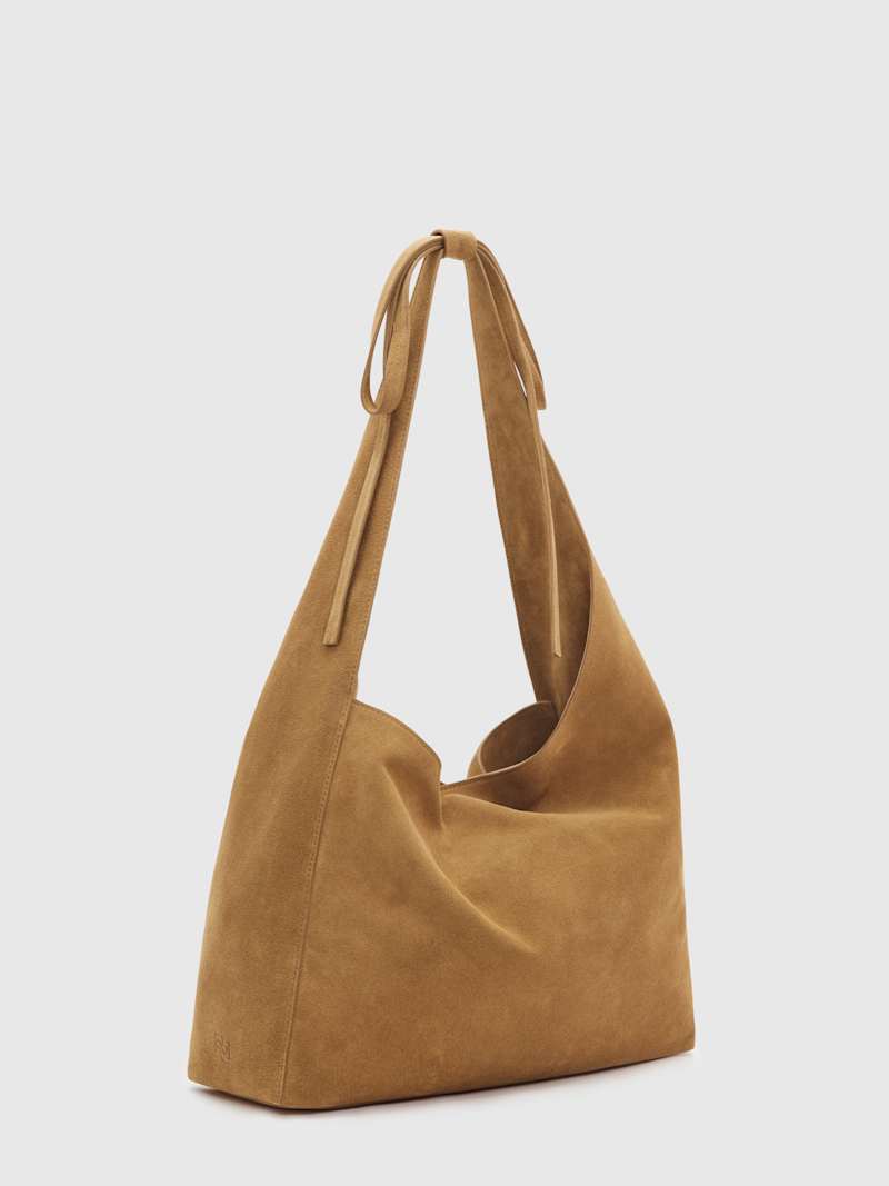 Chic Reformation Vittoria Medium Suede Tote Bag with Magnetic Closure