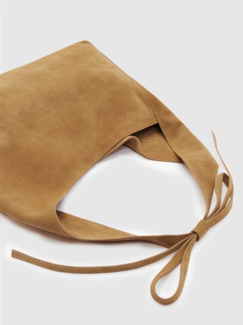 Chic Reformation Vittoria Medium Suede Tote Bag with Magnetic Closure