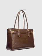 Chic Beatrice Tote: Sustainable Leather, Zipper Closure, Buckle Charm, Everyday Essential