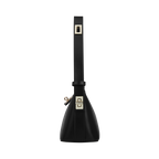 Chic Mini Black Leather Hobo Shoulder Bag with Gold Hardware, Versatile Style