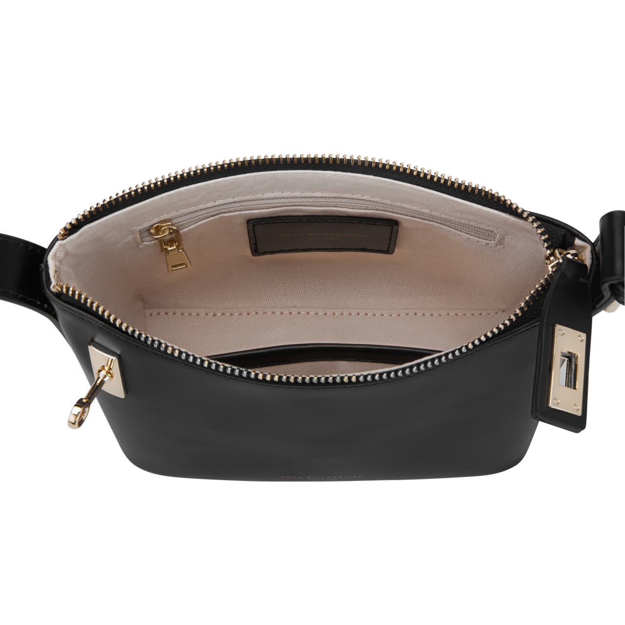 Chic Mini Black Leather Hobo Shoulder Bag with Gold Hardware, Versatile Style