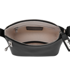 Chic Mini Silver Black Hobo Bag - Versatile Calf Leather Shoulder Purse