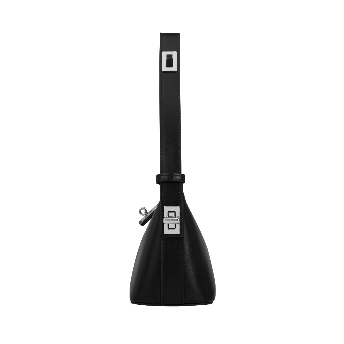 Chic Mini Silver Black Hobo Bag - Versatile Calf Leather Shoulder Purse