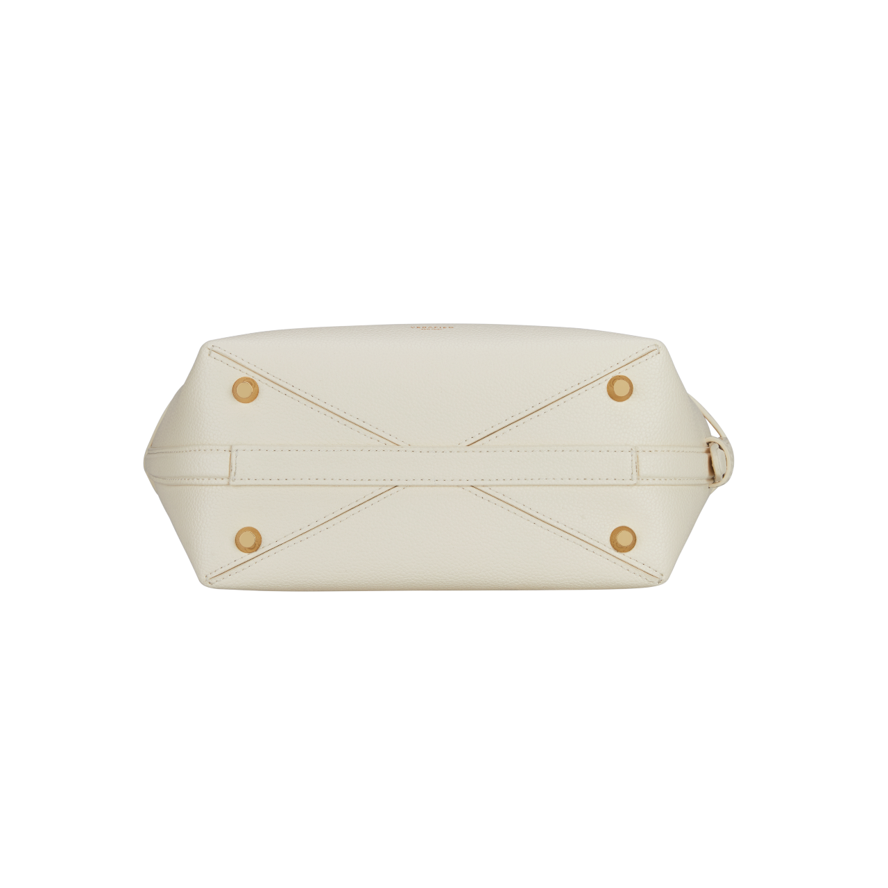 Chic Ivory Togo Leather Belted Tote Bag - Stylish Adjustable Shoulder Handbag